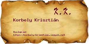 Korbely Krisztián névjegykártya