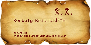 Korbely Krisztián névjegykártya